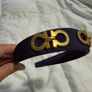 Salvatore Ferragamo Purple Women's Head/Hair Band with Gold Hardware